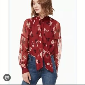 Kate Spade Burgundy Floral Blouse